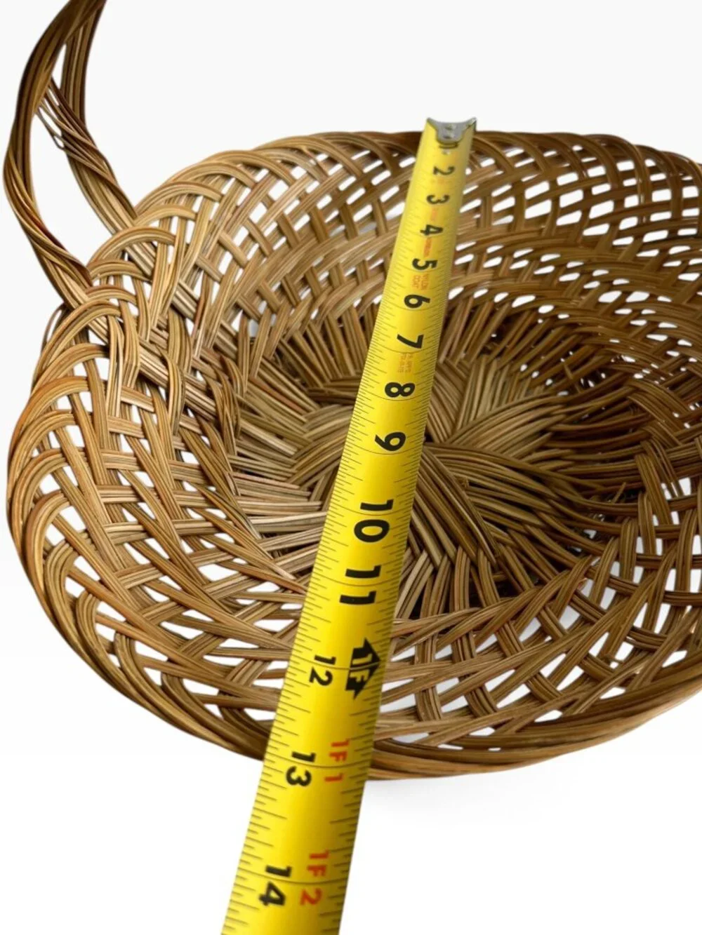 Handwoven Wicker Basket with Braided Double Handles